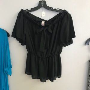 Black over the shoulder.